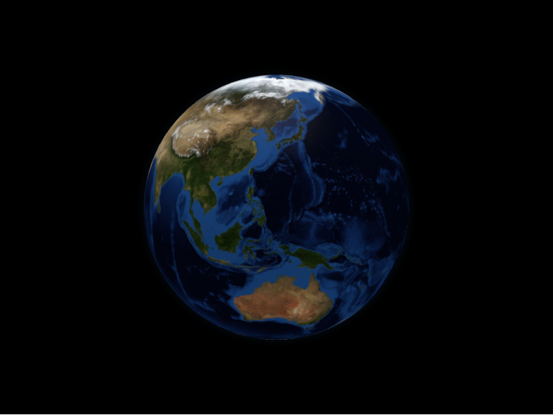Blue-marble Earth with atmospheric glow